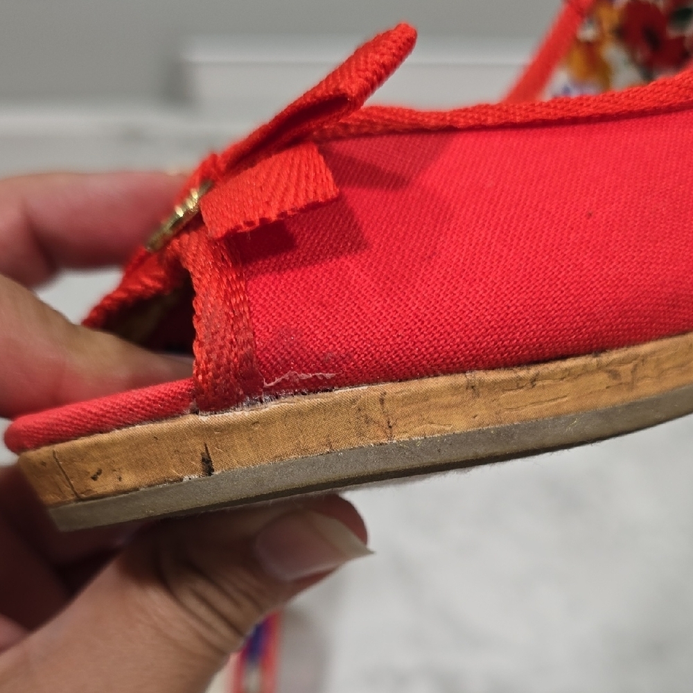 Dexflex Comfort Red Peep-Toe Wedges Woman's Size 8.5 - Picture 13 of 15